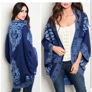 NWT Roly Poly Global Print Poncho/Shrug